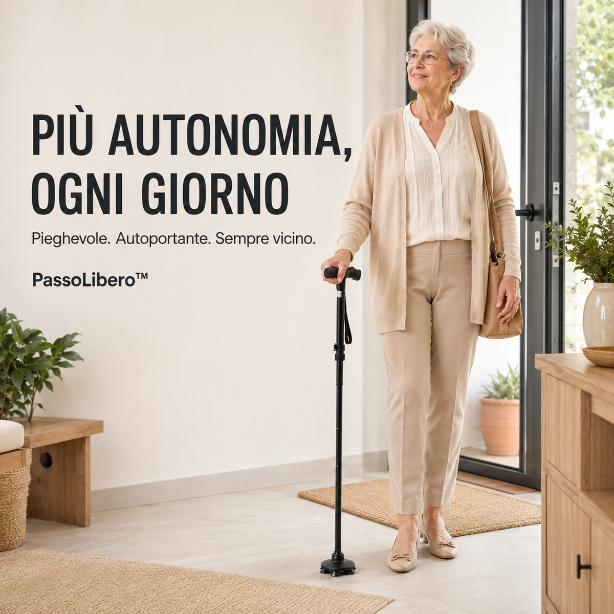 PassoLibero™ – Bastone Pieghevole Autoportante