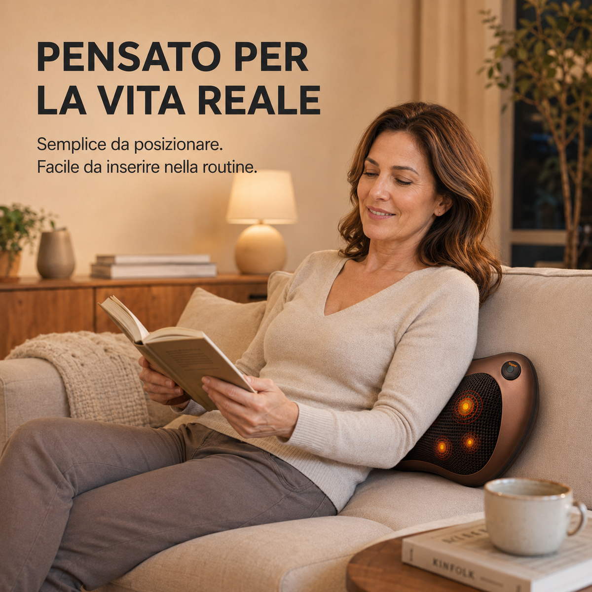 RilassaPro™ Shiatsu – Cuscino Massaggiante per Casa e Auto