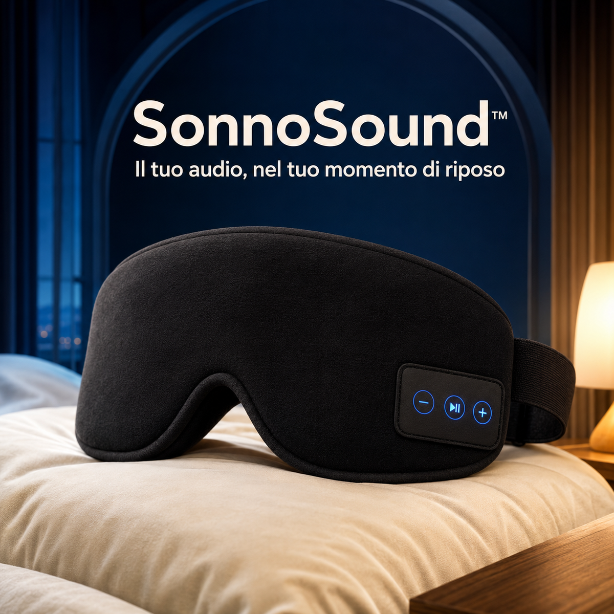 SonnoSound™ – Maschera per dormire con cuffie Bluetooth